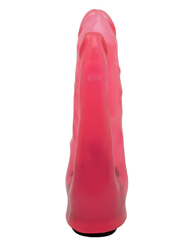 Розовая гелевая насадка с двумя стволами для страпона LOVETOY (А-Полимер) 194900 (17 см)