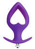 Фиолетовая анальная вибровтулка в форме сердечка Bior toys ST-40175-5 (14 см)