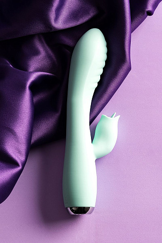 Мятный вибратор с клиторальным стимулятором JOS MILO 783029 (20 см)