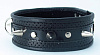Чёрный кожаный ошейник с толстыми шипами БДСМ арсенал 55014