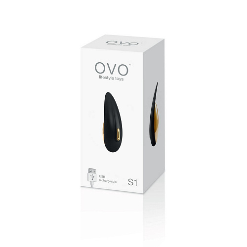 Чёрный клиторальный перезаряжаемый стимулятор OVO S1 BLACK