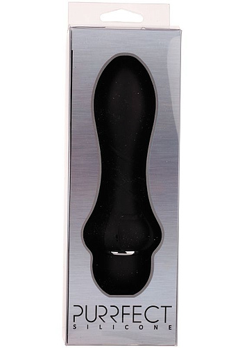 Чёрный вибромассажёр для анальной стимуляции Dream Toys PURRFECT SILICONE ANAL VIBRATOR BLACK 20792 (12,7 см)