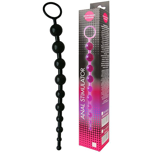 Чёрная анальная цепочка Bior toys EE-10120-1 (26 см)