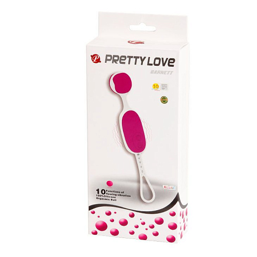 Розовые вагинальные шарики с вибрацией из силикона Baile BI-014269