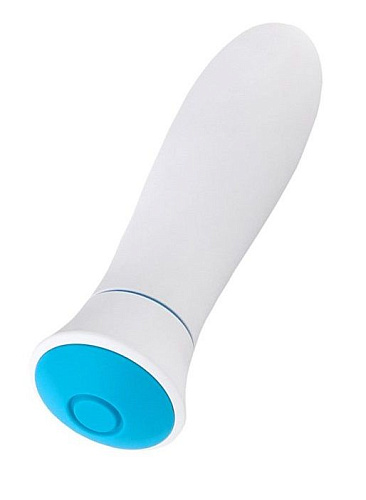 Бело-синий водонепроницаемый мини-вибратор Erotist Strength 540210 (13 см)