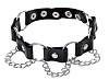 Чёрный ошейник с кольцами и цепочкой Штучки-дрючки 690221
