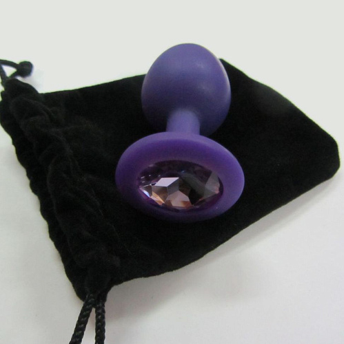 Силиконовый анальный плаг с кристаллом (в ассортименте) Anal Jewelry Plug EF-SM-569