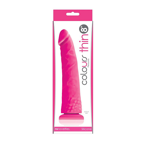 Розовый фаллоимитатор без мошонки NS Novelties Pleasures Thin 8 Dildo NSN-0405-64 (20 см)