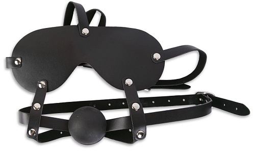 Чёрная маска с шариком-кляпом Пикантные штучки DP280