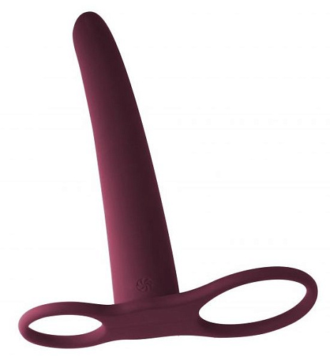 Бордовая насадка для двойного проникновения Lola toys Gimlet 1200-02lola (16 см)