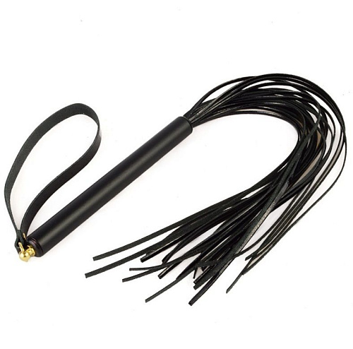 Чёрная лаковая плеть с ремешком Sitabella MIX 4213-10 (47 см)