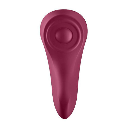 Бордовый бесшумный вибромассажёр в трусики Satisfyer Sexy Secret J2018-98