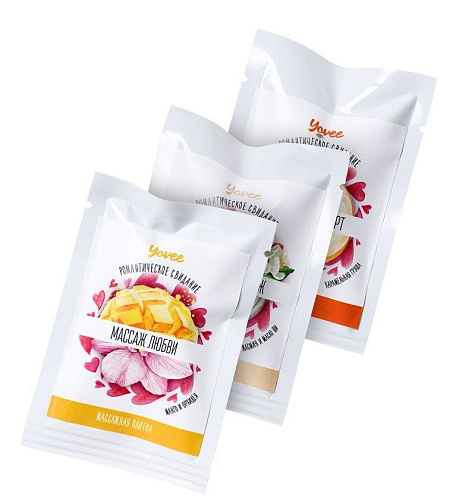 Набор из 3 плиток для массажа ToyFa «Романтическое свидание» 722209