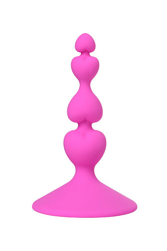 Розовая силиконовая анальная пробка ToyFa Loverty 357002 (8 см)
