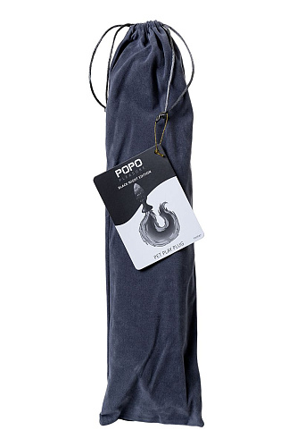 Чёрная силиконовая анальная втулка с хвостом чернобурой лисы POPO Pleasure 731441 (размер S)