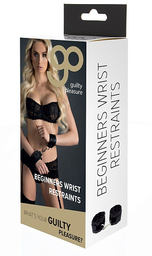 Чёрные полиуретановые наручи с карабином Blush Novelties Beginners Wrist Restraints 520033