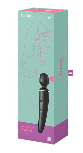 Чёрный вибратор Satisfyer Wand-er Woman 001203SA