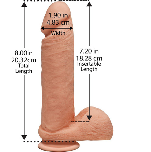 Телесный фаллоимитатор на литой присоске Doc Johnson Perfect D 8 1700-28-CD (20,32 см)