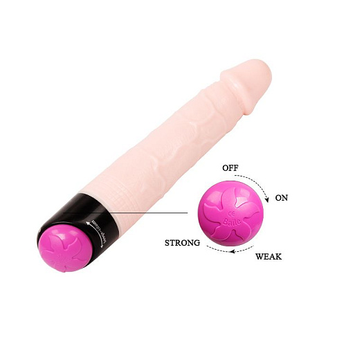Реалистичный фаллоимитатор с ротацией телесного цвета Bior toys Realistic Cock Vibe EE-10061 (23,5 см)