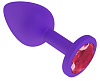 Фиолетовая силиконовая пробка с малиновым кристаллом Сумерки богов 519-02 crimson-DD (7,3 см)
