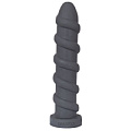 Серый анальный стимулятор со спиралевидным рельефом Erasexa zoo37 (31 см)