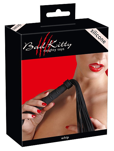 Чёрная силиконовая многохвостая плётка Orion Peitsche Silikon 2491567 1001 (50 см)