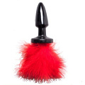 Чёрная пробка с красным хвостиком 4sexdreaM Red Bunny 47002 (11 см)