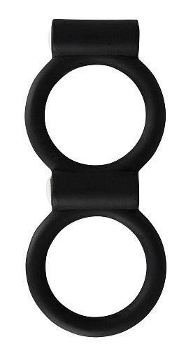 Виброкольцо чёрного цвета для пениса и мошонки Orion Smile 0584860