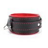 Чёрный ошейник с красным подкладом БДСМ арсенал 55036