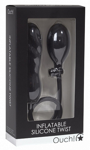 Чёрный анальный фаллоимитатор с грушей Shots Media BV OUCH! OU088BLK (16 см)