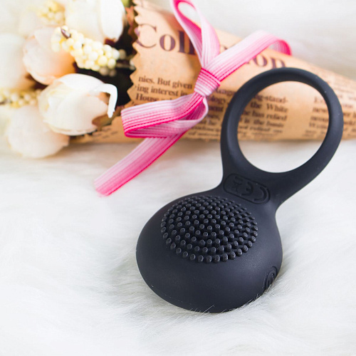 Чёрное перезаряжаемое эрекционное виброкольцо Svakom Tyler SRING-01-BLK