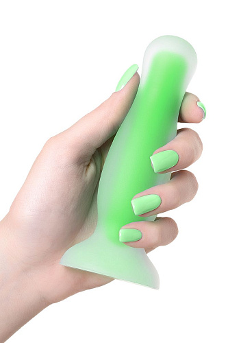 Зелёная, светящаяся в темноте анальная втулка ToyFa Mortimer Glow 873006 (12,5 см)