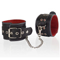 Черные кожаные оковы с красной изнанкой Sitabella 3075-1