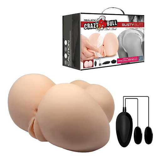 Телесные вагина и анус с вибрацией Baile Crazy Bull Busty Butt BM-009141Z-1