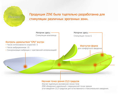 Зелёный вибратор ZINI ZOOK ZV061