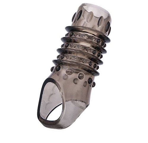 Открытая дымчатая насадка с точками и рёбрами ToyFa XLover 748017 (11,5 см)