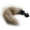 Чёрная маленькая анальная пробка с хвостиком Shots Media BV Fox Tail Buttplug OU135BLK