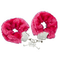 Красные меховые наручники с ключиками Blush Novelties Furry Handcuffs 520051