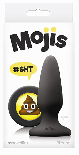 Чёрная силиконовая пробка среднего размера NS Novelties Emoji SHT NSN-0513-03 (10,2 см)