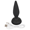 Чёрная вибропробка Orion Vibro-Butt Plug with a Suction Cup 0588636 (13,6 см)