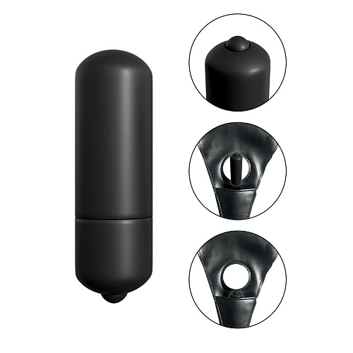 Анальный фиолетово-чёрный страпон с вибрацией Pipedream PD2189-00 (12,7 см)