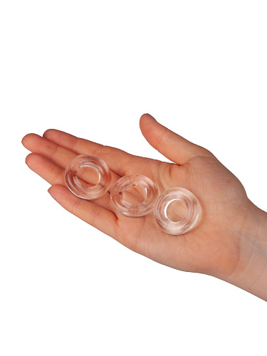 Набор из 3 гладких прозрачных эрекционных колец Bior toys EE-10194-1