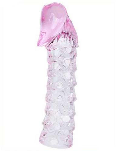 Розовая закрытая насадка на пенис Hustler BATMAN SLEEVE 37019 (11,7 см)