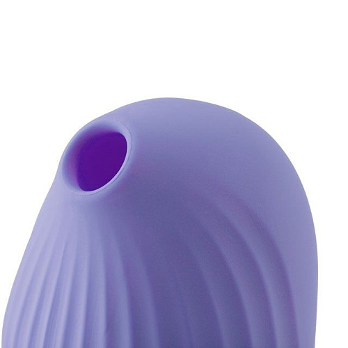 Сиреневый вакуум-волновой стимулятор с вибрацией и базой-ночником Cuddly Bird CB-PR