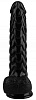 Чёрный реалистичный фаллоимитатор с чешуйками на присоске Сумерки богов 1016-56 BX DD (24 см)