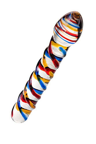 Стеклянный разноцветный фаллос с гладкой головкой Sexus 912042