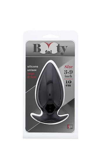 Большая чёрная анальная пробка Dream Toys BOOTYFUL ANAL PLUG LARGE BLACK 21013 (10 см)