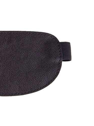 Чёрная широкая кожаная маска на глаза Sitabella 3081-1