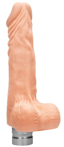 Телесный вибратор Shots Media BV Vibrating Dildo With Balls REA083FLE (20 см)