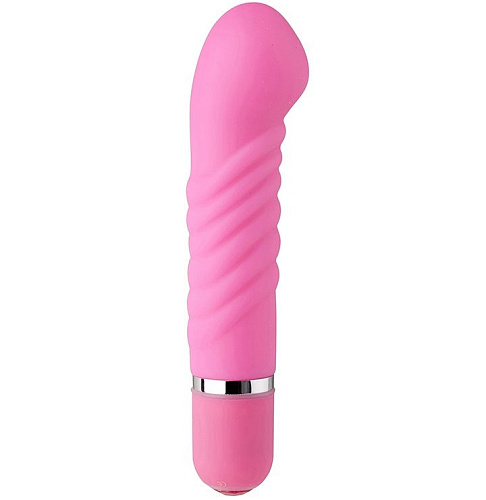 Розовый мини-вибратор с увеличенной головкой и рёбрами Dream Toys NEON FANTASY STICK PINK 20552 (11 см)